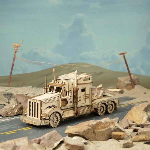 Schwerer LKW,  ROKR,  Robotime,  Lokomotive,  Heavy Truck,  Fahrzeuge,  3D Puzzles,  308 Teile