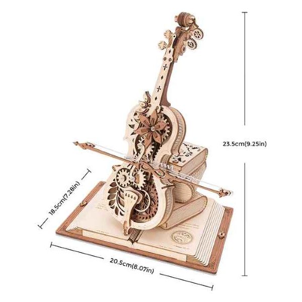 Robotime,  Mit Musik,  Mechanisch,  Magic Cello,  Cello,  3D Puzzles,  199 Teile