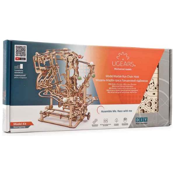 UGEARS "Marble Run Chain Host" Murmel-Kettenbahn 3D Modellbausatz aus Holz